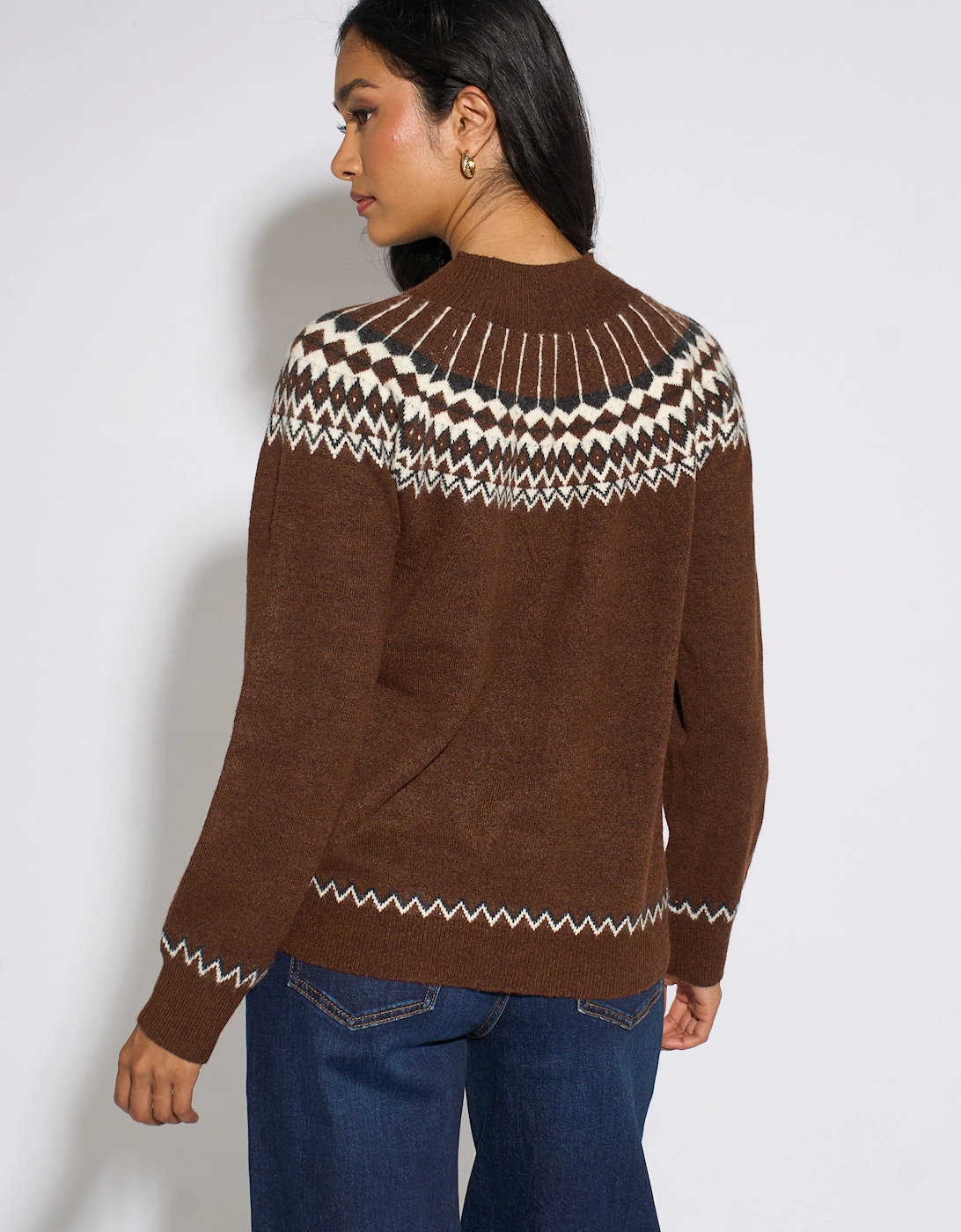 Brown Fair Isle Knit Jumper