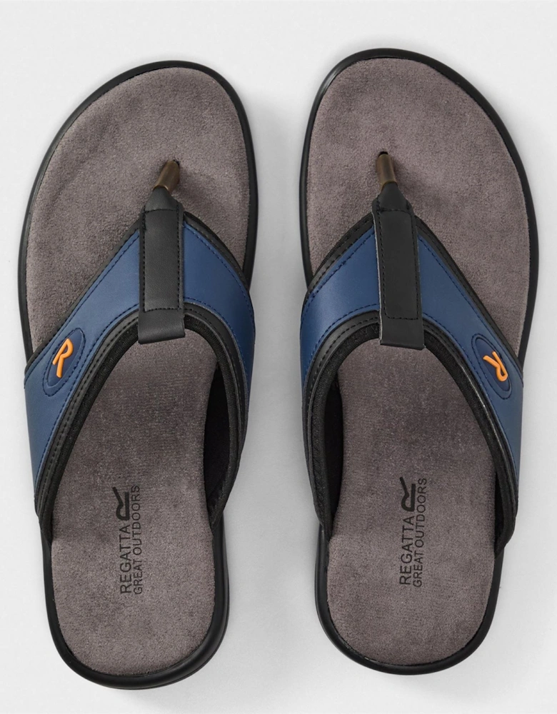 Travis Logo Print Thong Toe Flat Flip Flops