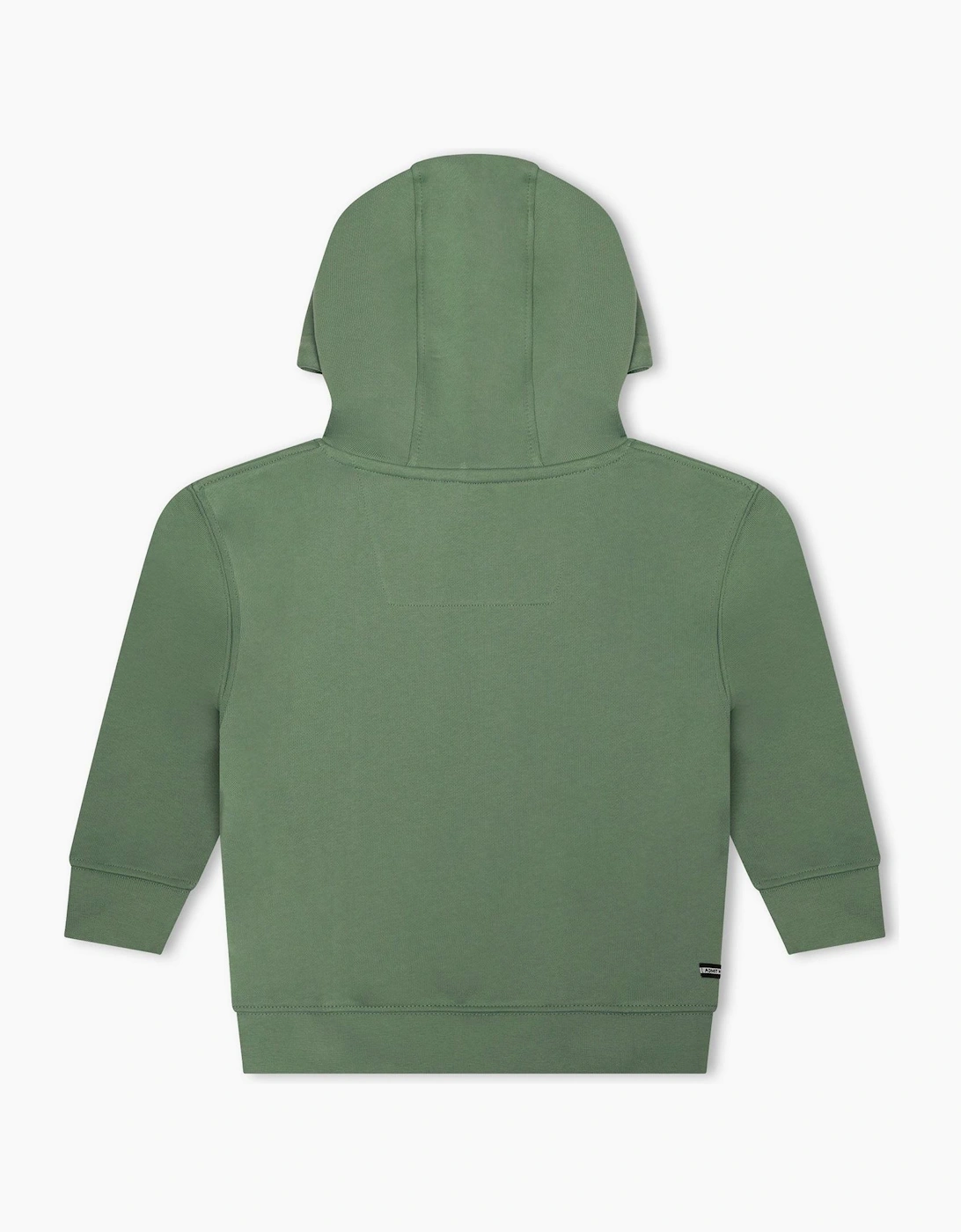 Yensei Badge Hooded Neck Three-Quarter Sleeve Sweatshirt