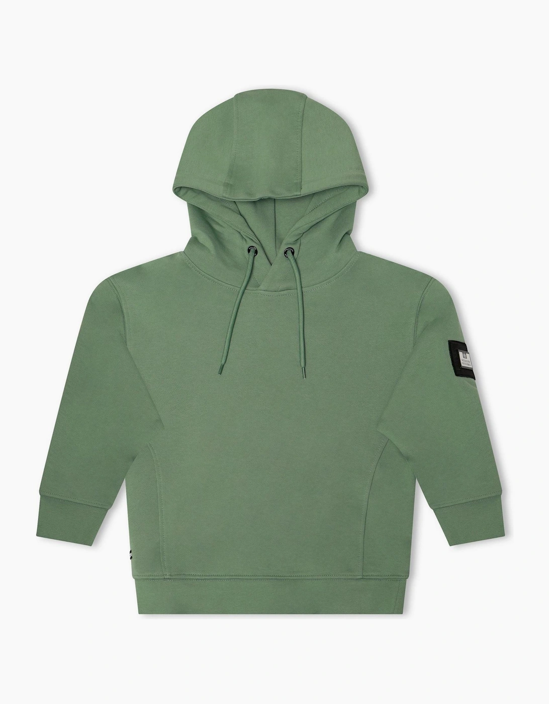 Yensei Badge Hooded Neck Three-Quarter Sleeve Sweatshirt