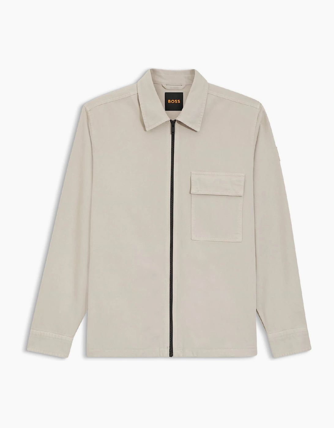 Boss Hugo Boss Men's Solid Patterned Shirt Collar Press Stud Cuff Shirt Jacket - Grey