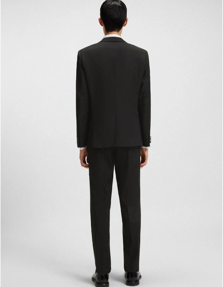 Solid Patterned Lapel Collared Suit Jacket with Chest Pocket