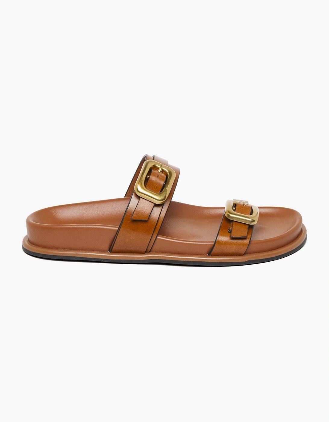Steve Madden Steve Madden Women's Zaz Open Toe Flat Slide Sandals - Brown