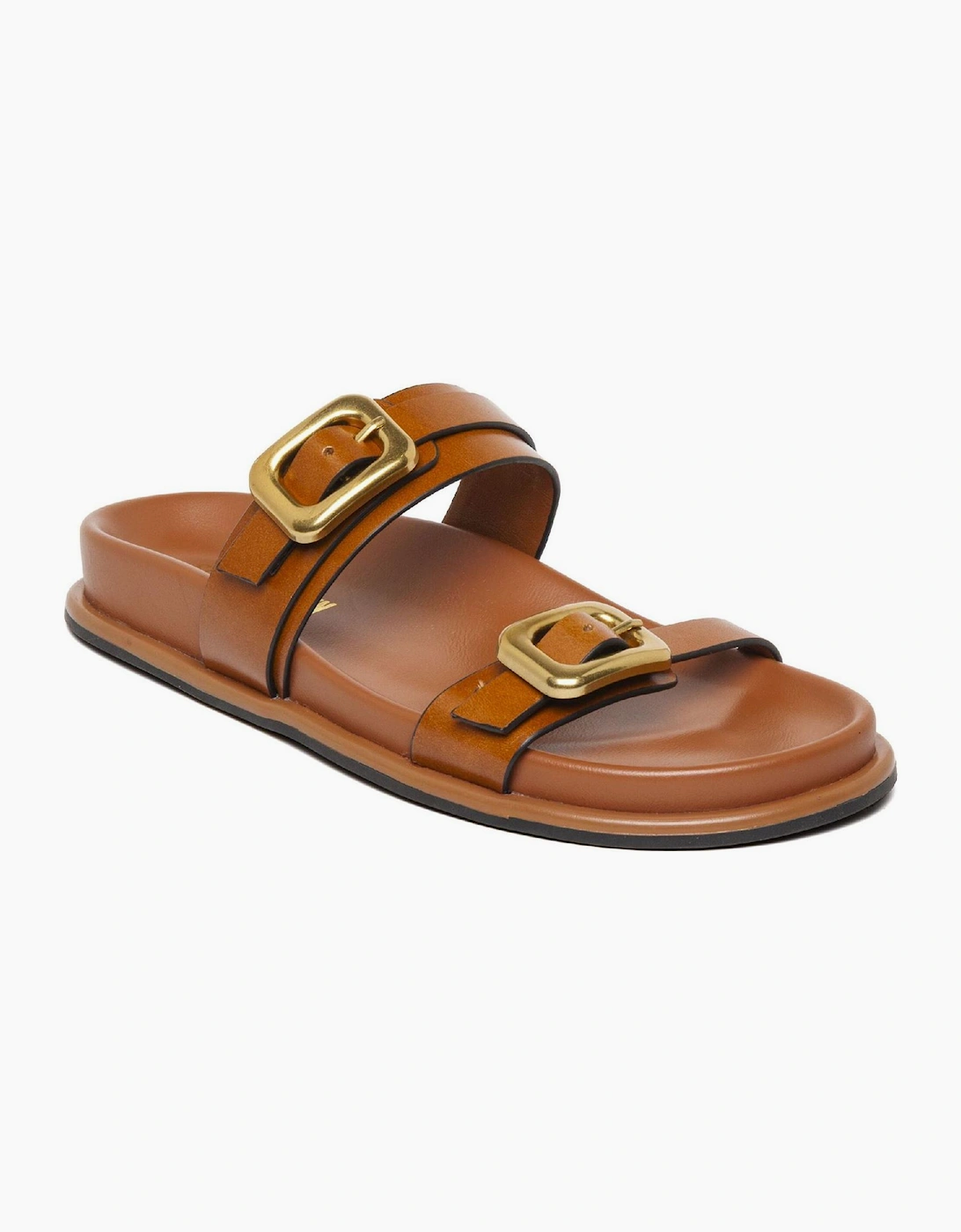 Steve Madden Women's Brown Zaz Open Toe Flat Slide Sandals - Size 5
