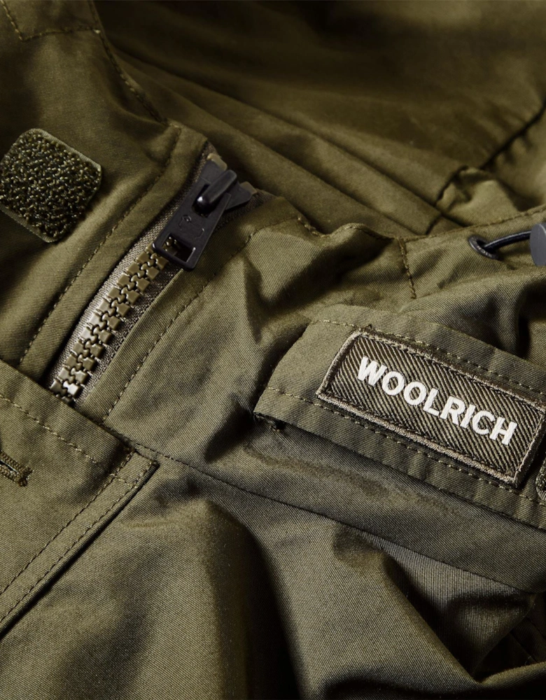 Solid Patterned Hooded Parka Coat with Front Pockets