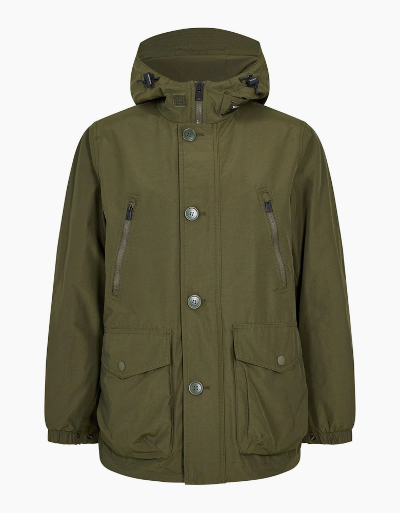 Solid Patterned Hooded Parka Coat with Front Pockets