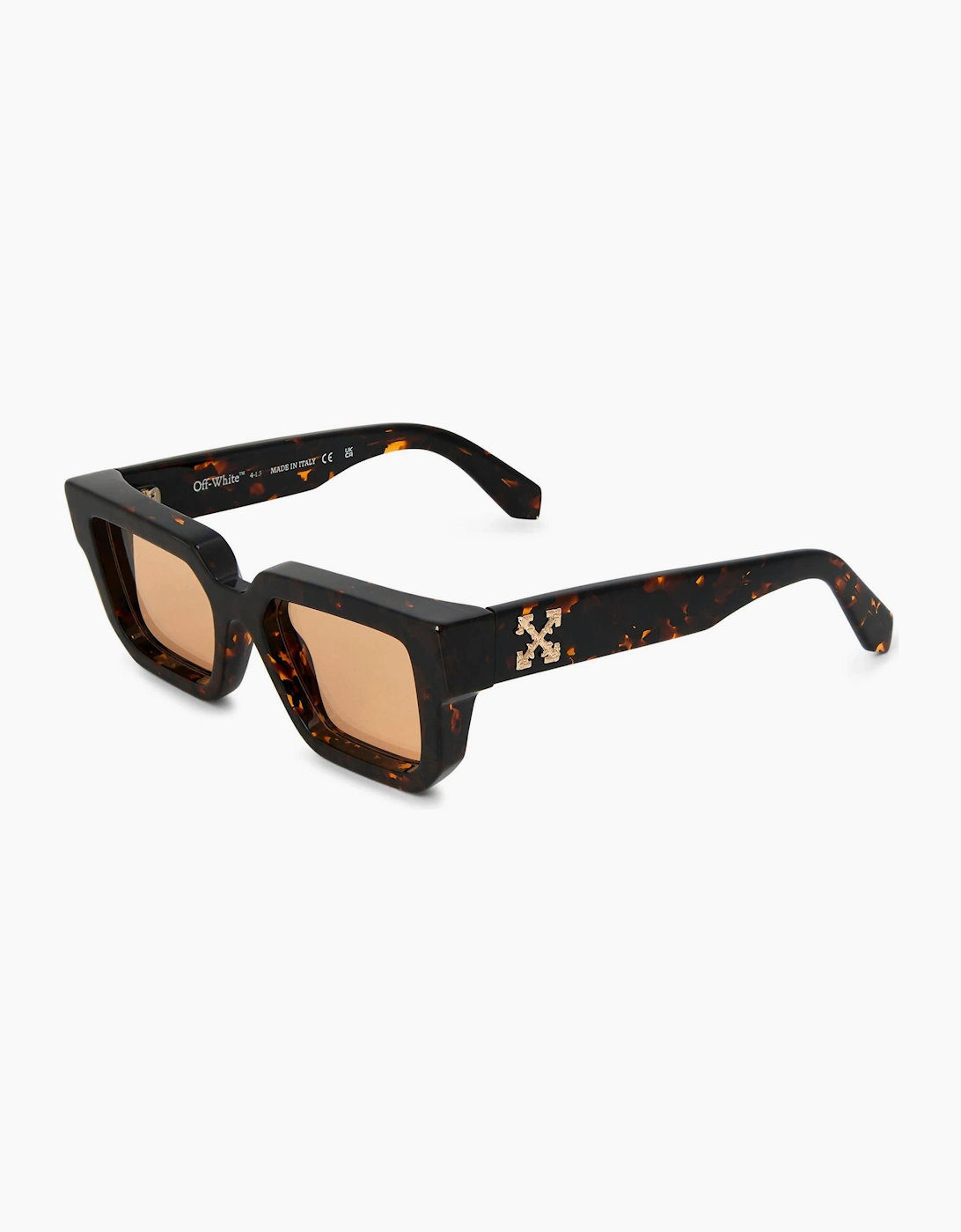 Off-White Men's Havana Camel Stone Rectangle Full Rim Sunglasses - Size One Size