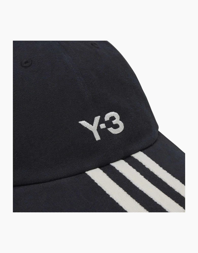 Y 3 Stripes Logo Embroidered Dad Cap