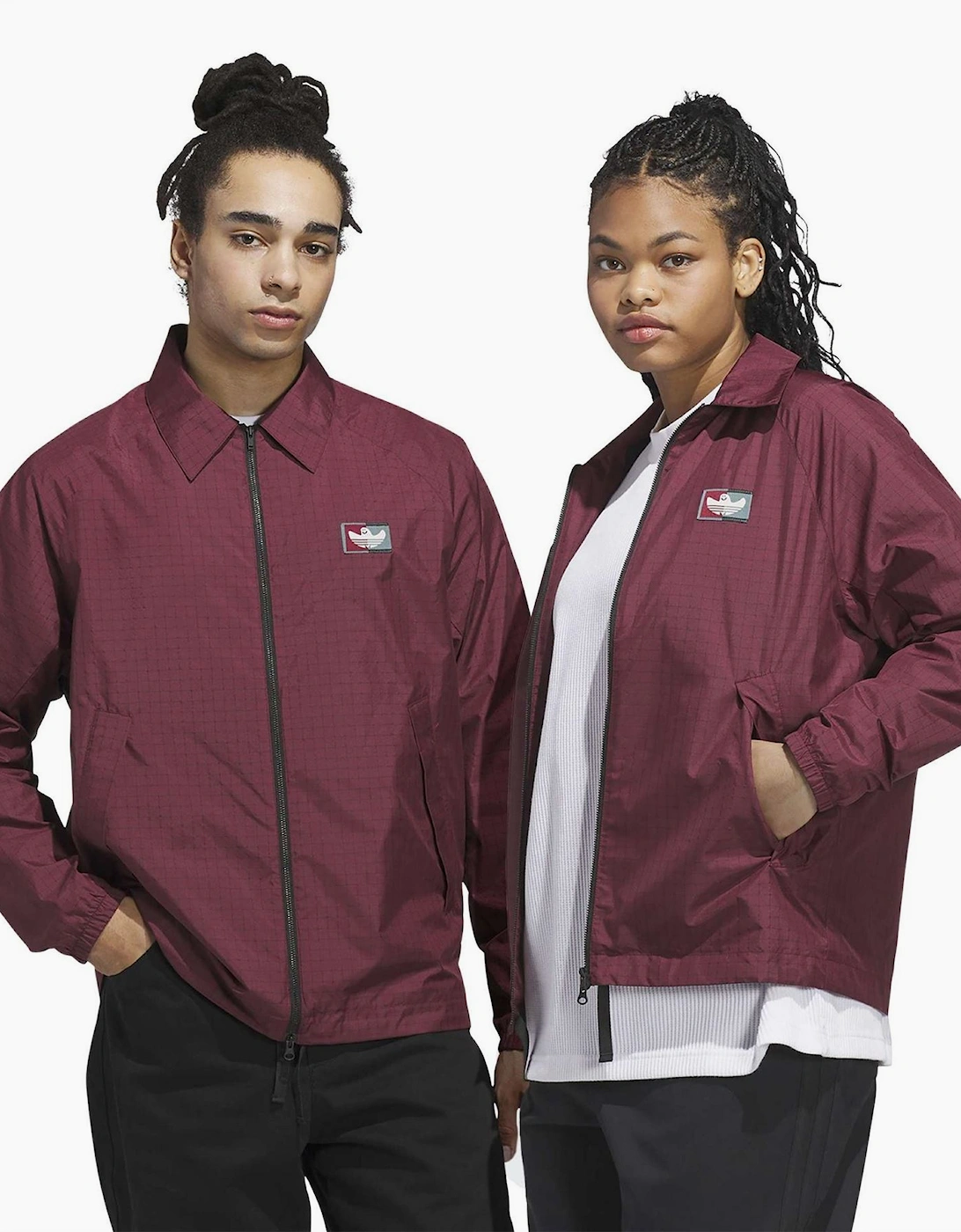 Shmoofoil Solid Patterned Coach Jacket with Shirt Collar