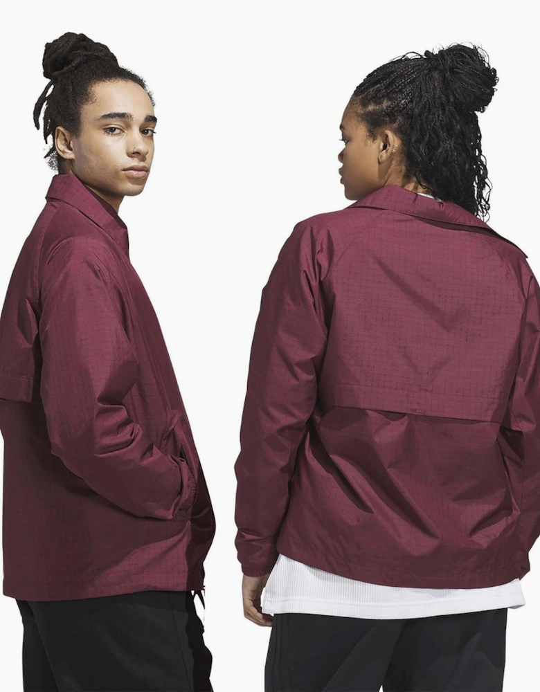 Shmoofoil Solid Patterned Coach Jacket with Shirt Collar
