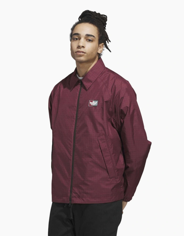 Shmoofoil Solid Patterned Coach Jacket with Shirt Collar
