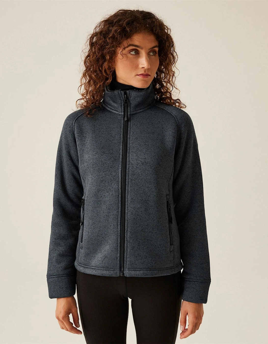 Regatta Women's Emilide Solid Patterned Full Zipper Zip Neck Woven Cuff Jacket - Grey - Size, 10