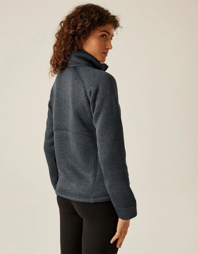 Emilide Solid Patterned Full Zipper Zip Neck Woven Cuff Jacket
