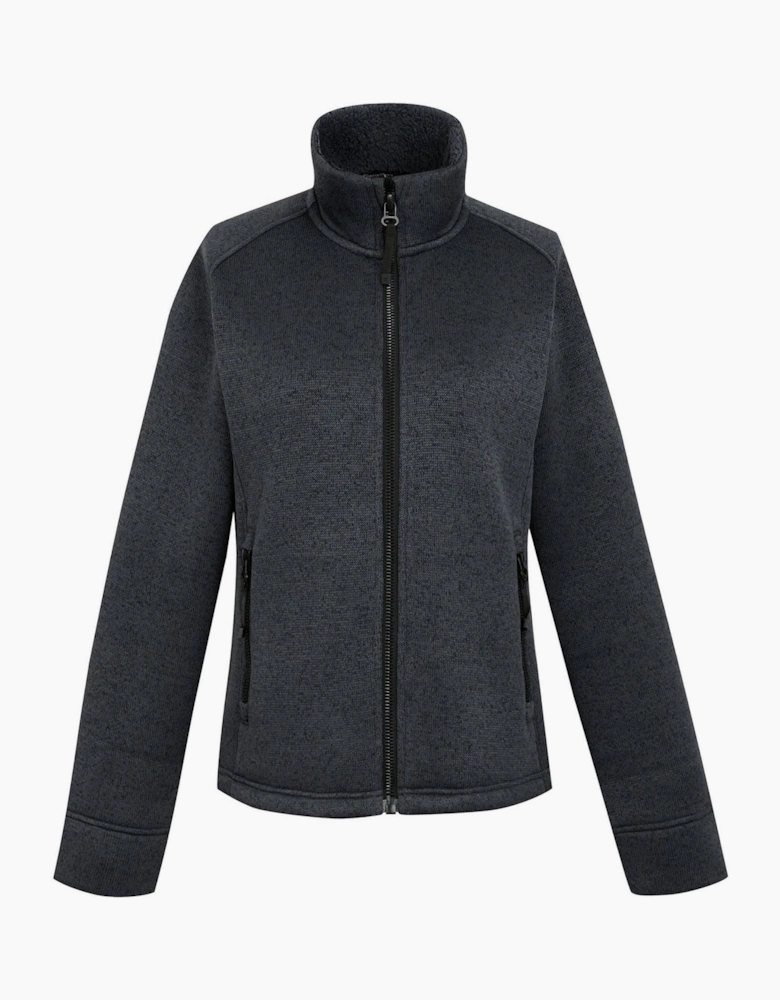 Emilide Solid Patterned Full Zipper Zip Neck Woven Cuff Jacket