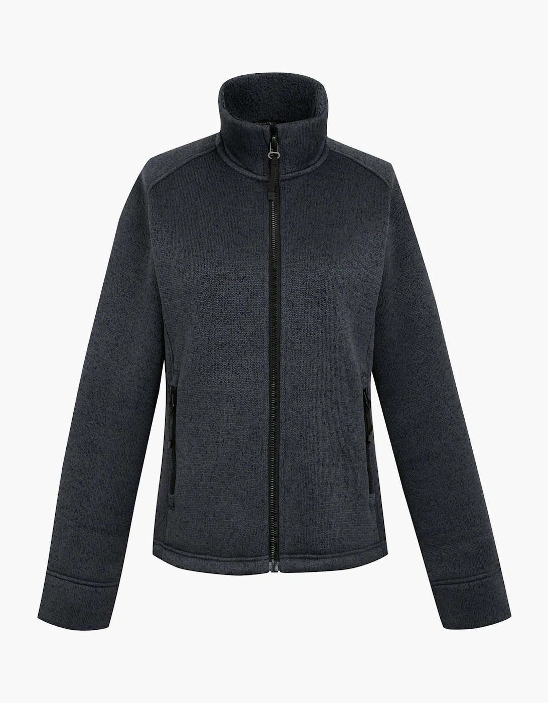 Emilide Solid Patterned Full Zipper Zip Neck Woven Cuff Jacket