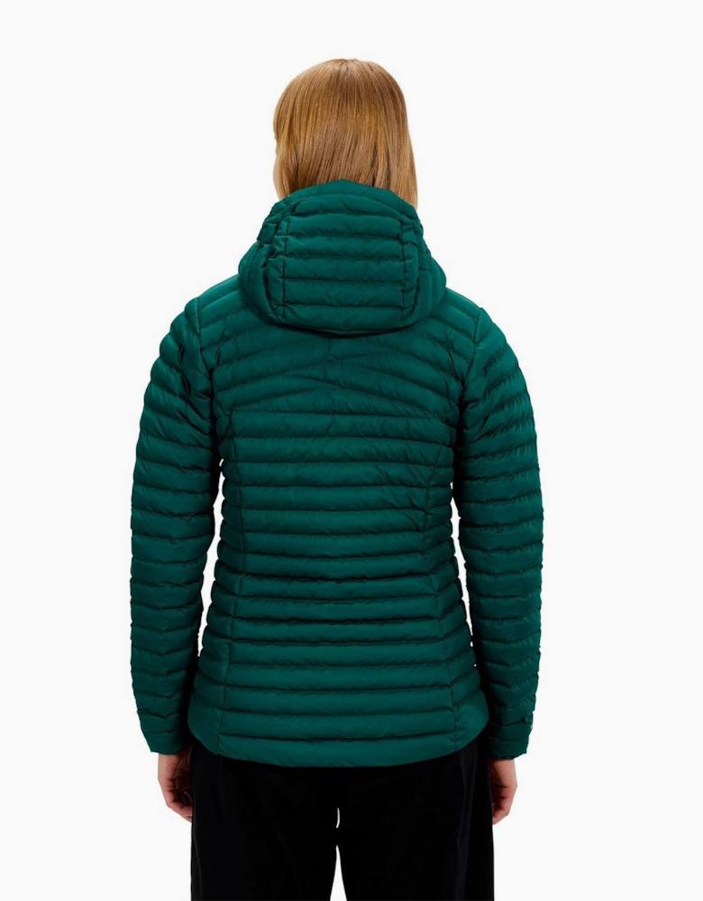 Nula Solid Patterned Hooded Puffer Jacket with Woven Cuff