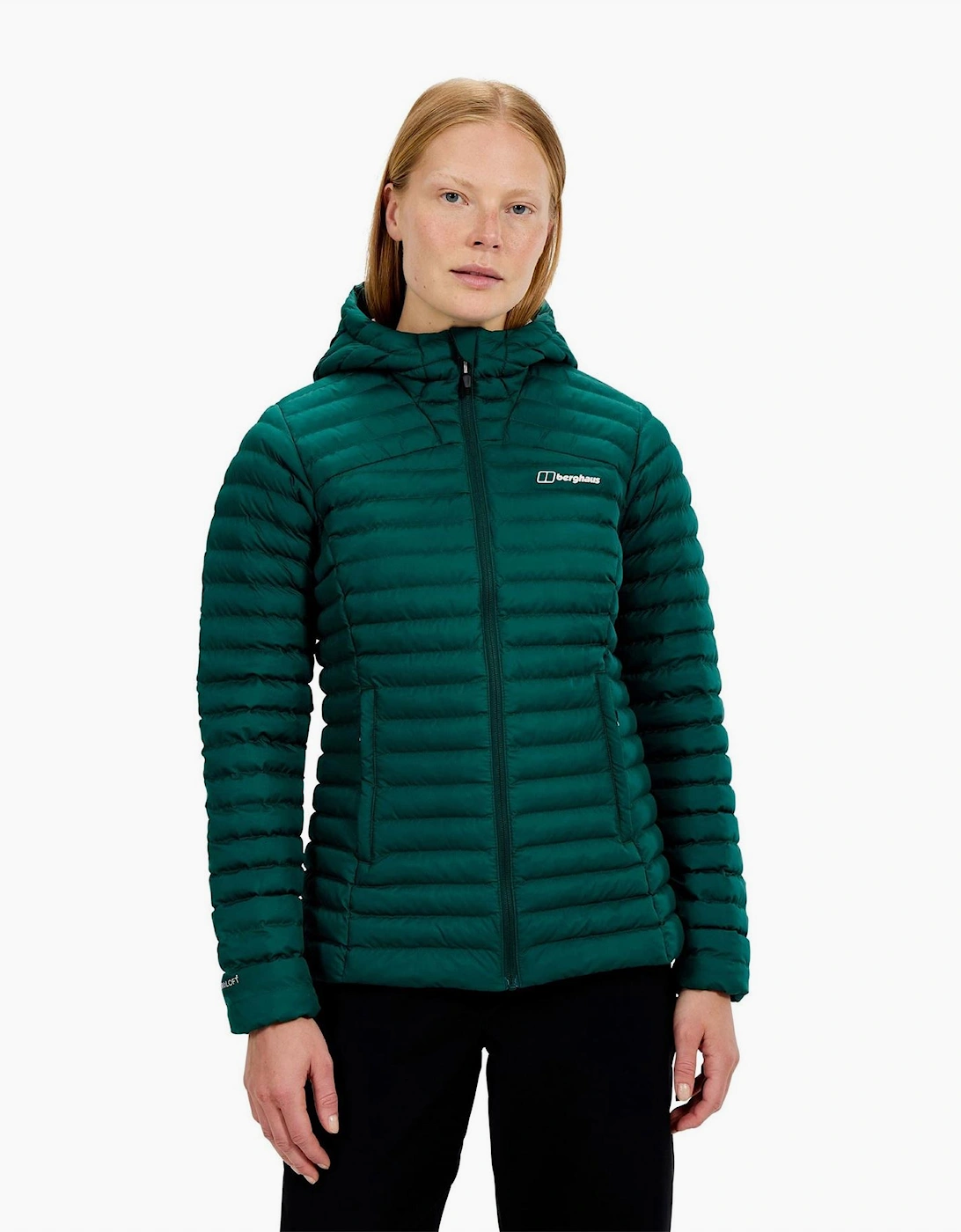 Nula Solid Patterned Hooded Puffer Jacket with Woven Cuff