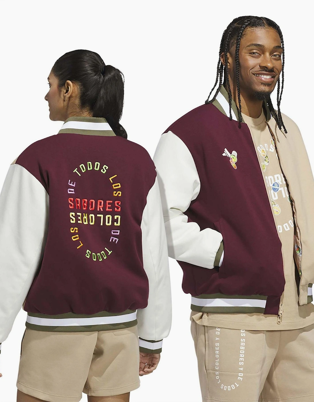 Color Block Patterned Full Zipper Lettering Graphic Ribbed Cuff Bomber Collar Windbreaker