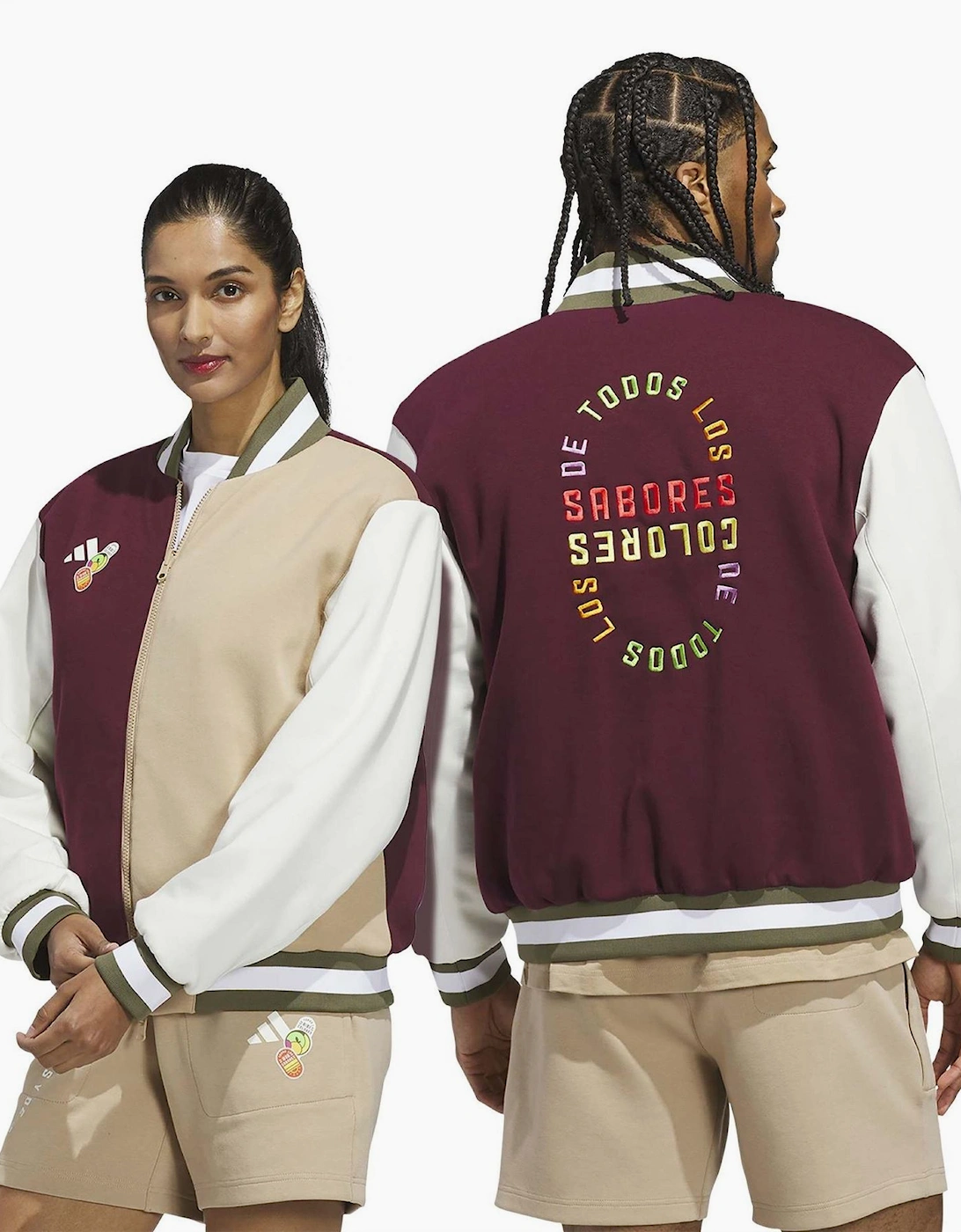 Color Block Patterned Full Zipper Lettering Graphic Ribbed Cuff Bomber Collar Windbreaker