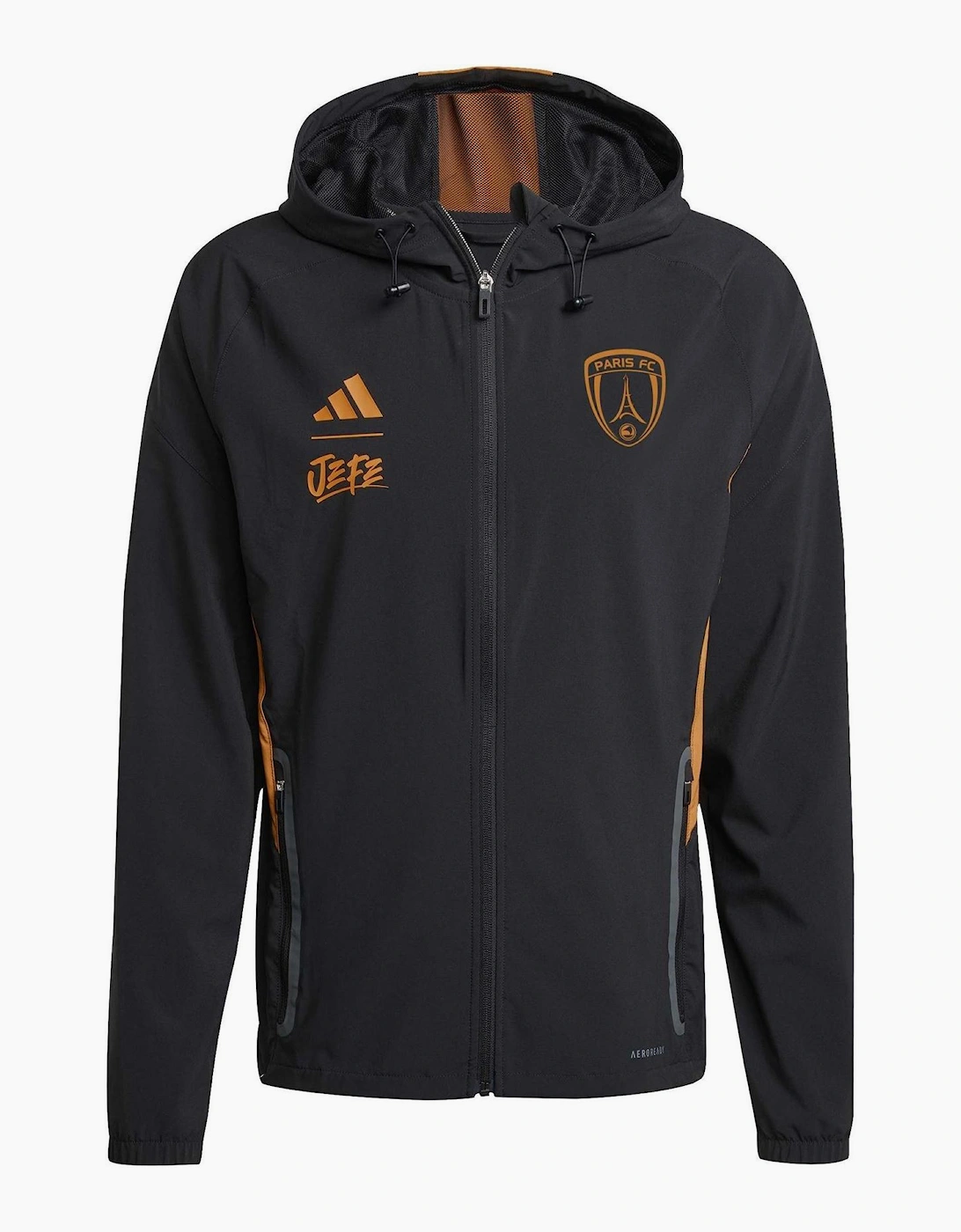 Tiro Solid Patterned Hooded Drawstring Windbreaker Jacket