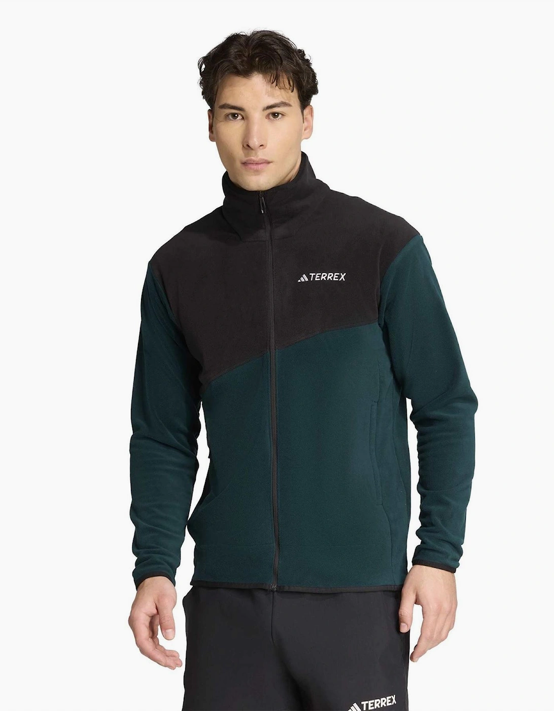 Colour Block Full Zipper Zip Neck Bound Cuff Jacket