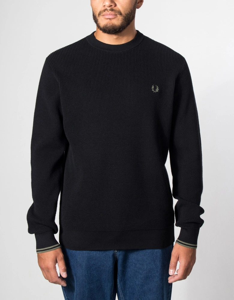 Regular Fit Waffle Stitch Jumper