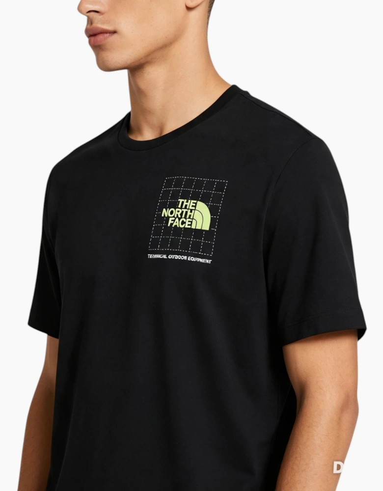 The North Face Mens M Digi Info Tech T Shirt Crew Neck Short Sleeve Cotton