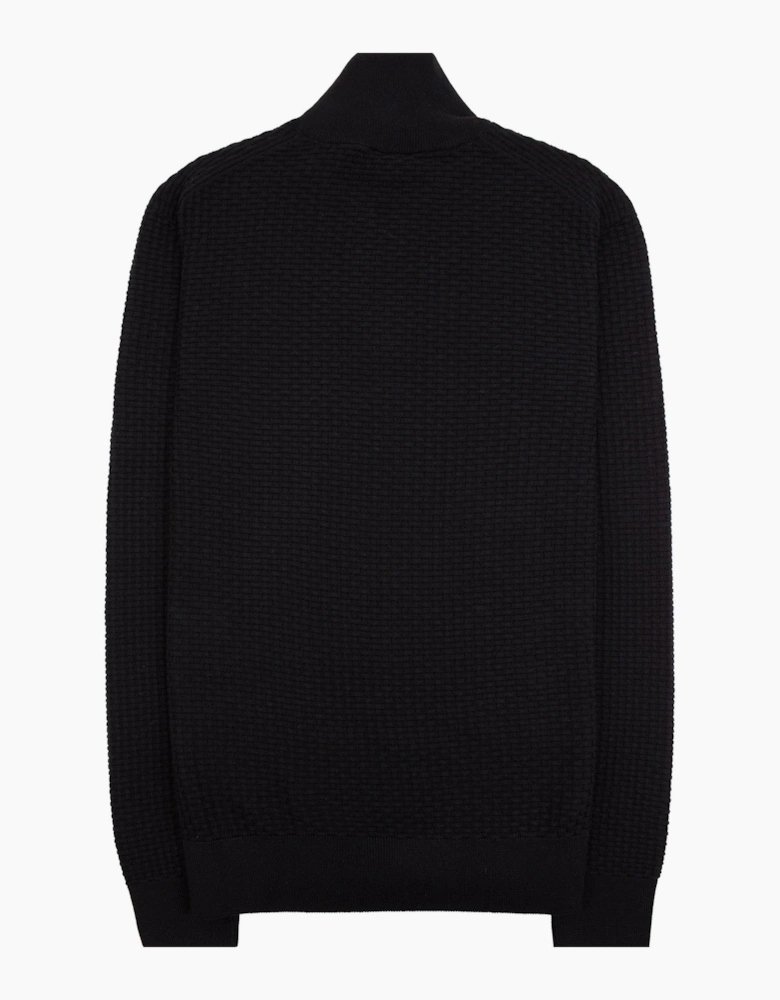 Hugo Boss Cotton Quarter-Zip Sweater Black 001