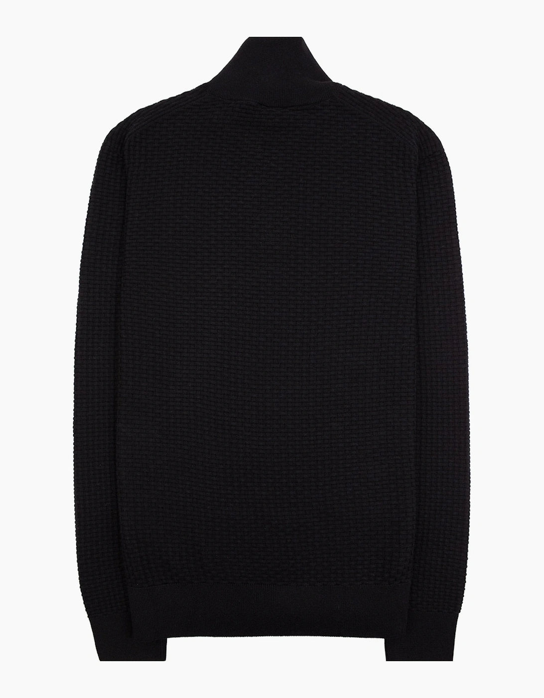 Hugo Boss Cotton Quarter-Zip Sweater Black 001