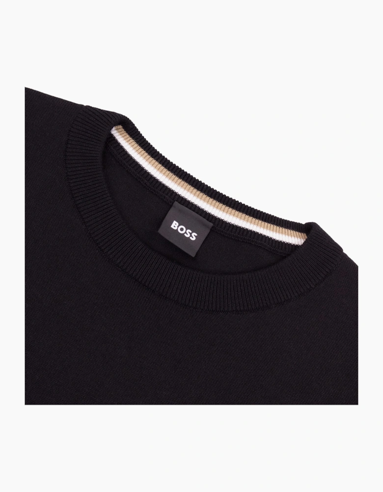 Hugo Boss Cotton Sweater With Embroidered Logo Black 001