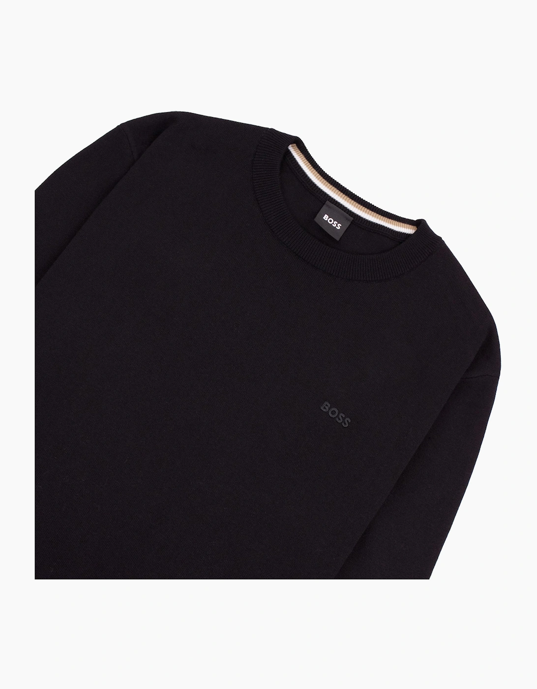 Hugo Boss Cotton Sweater With Embroidered Logo Black 001