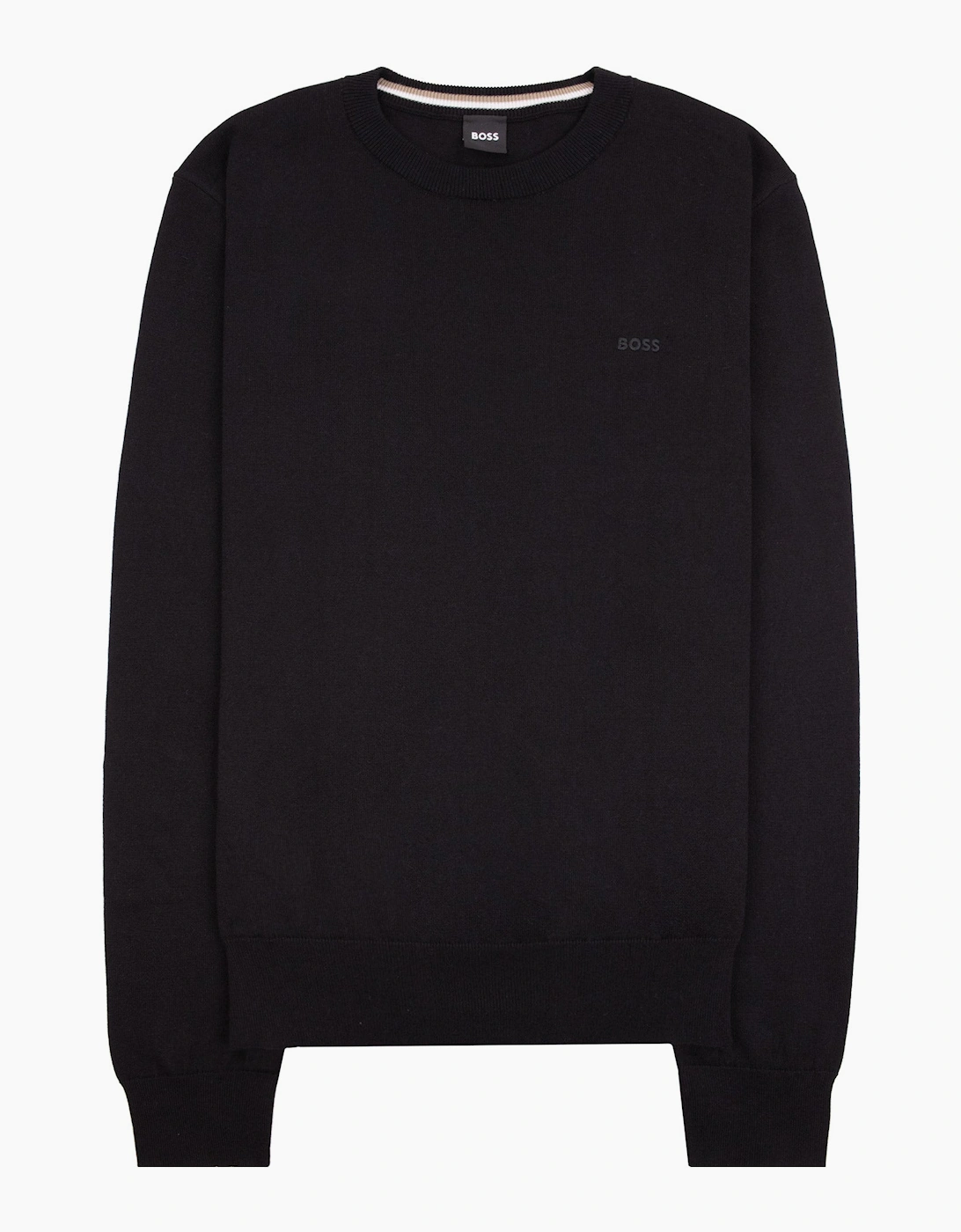Hugo Boss Cotton Sweater With Embroidered Logo Black 001