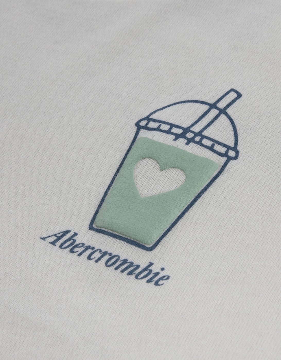 Abercrombie & Fitch Girls Matcha Oversized T-Shirt in Ivory