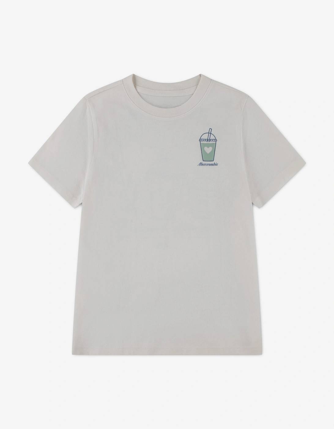 Abercrombie & Fitch Girl's Abercrombie & Fitch Girls Matcha Oversized T-Shirt in Ivory - Cream