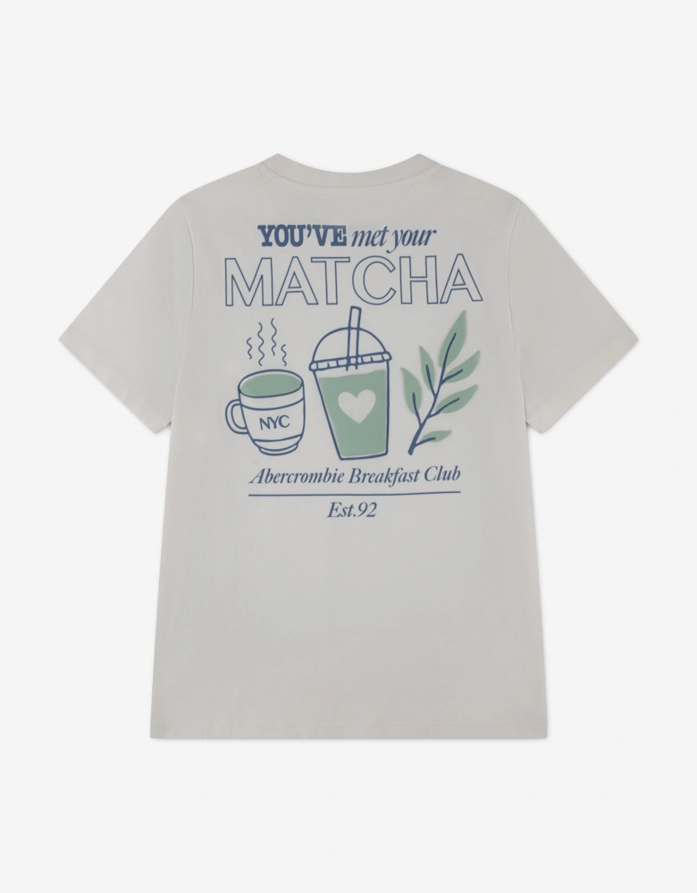 Abercrombie & Fitch Girls Matcha Oversized T-Shirt in Ivory