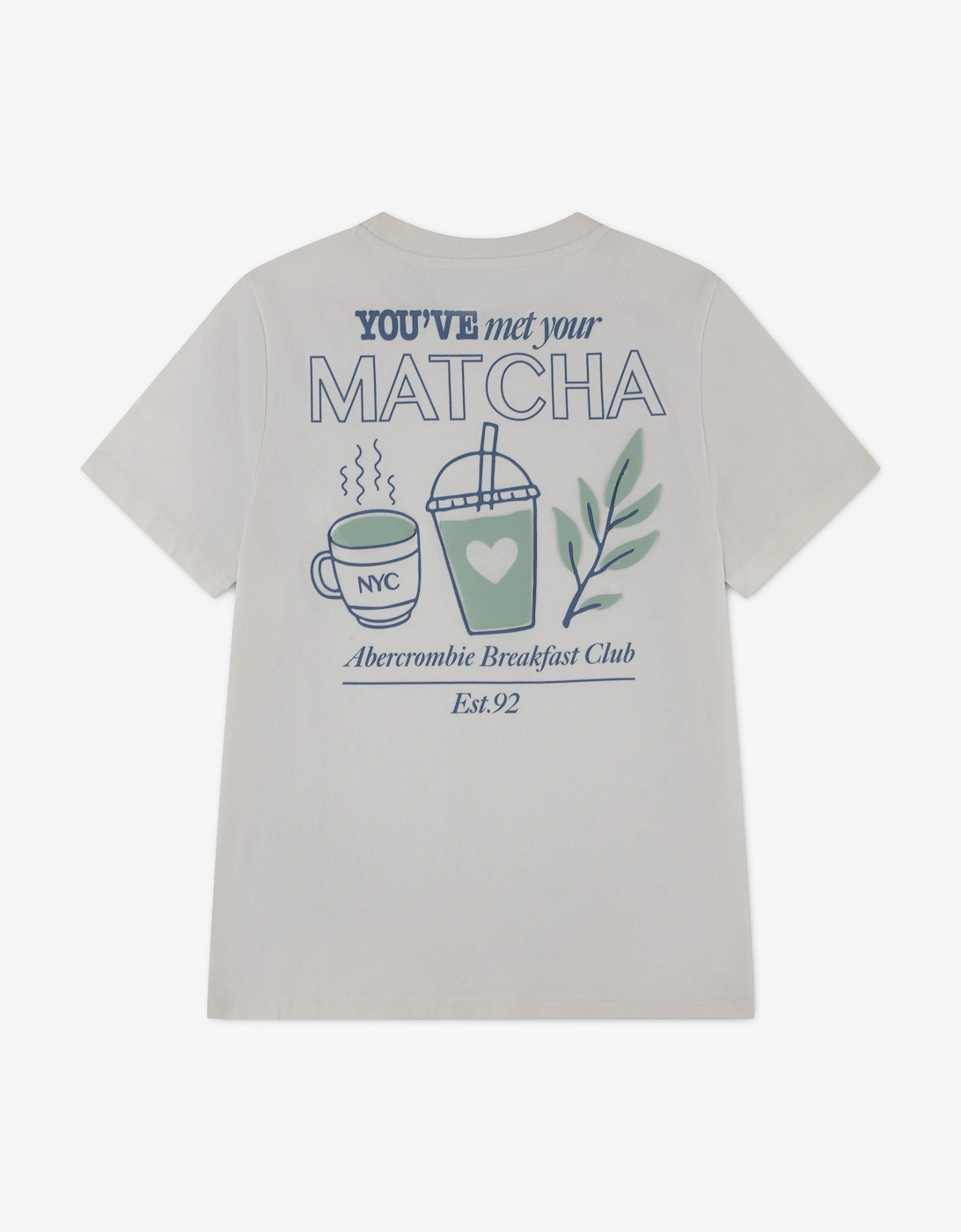 Abercrombie & Fitch Girls Matcha Oversized T-Shirt in Ivory