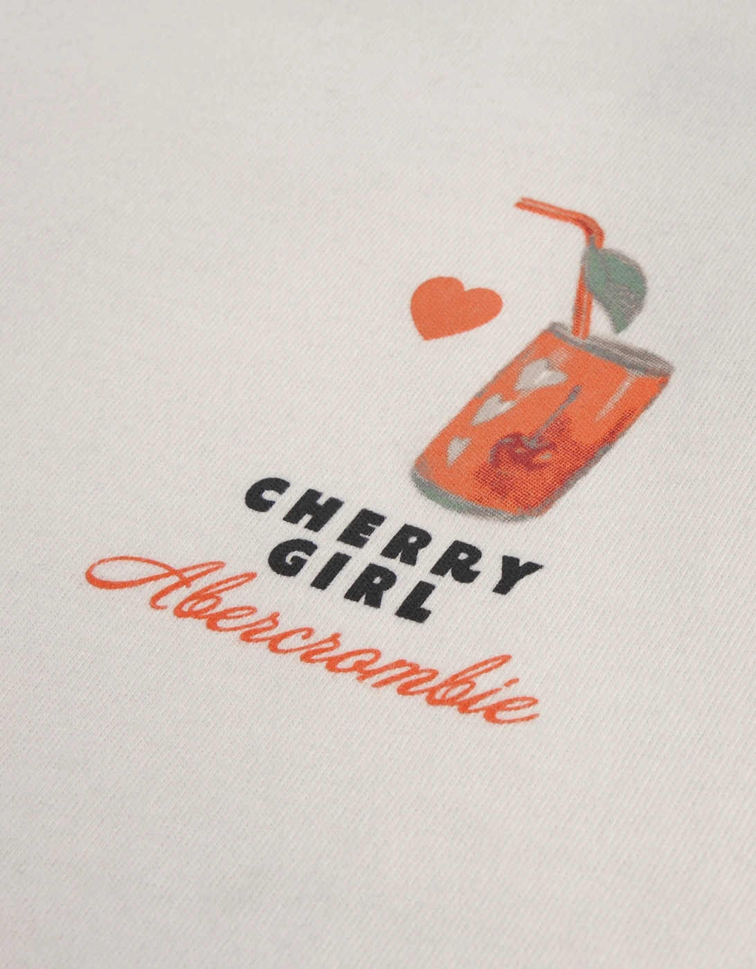 Abercrombie & Fitch Girls Cherry Soda Oversized T-Shirt in Ivory