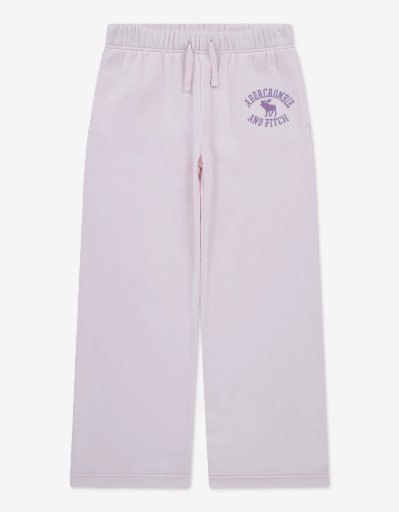 Abercrombie & Fitch Girls Logo LR Baggy Fleece Joggers in Pink