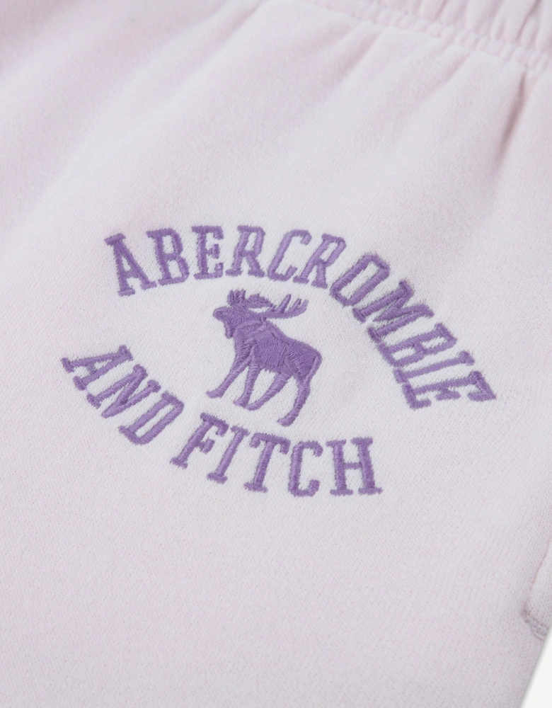 Abercrombie & Fitch Girls Logo LR Baggy Fleece Joggers in Pink