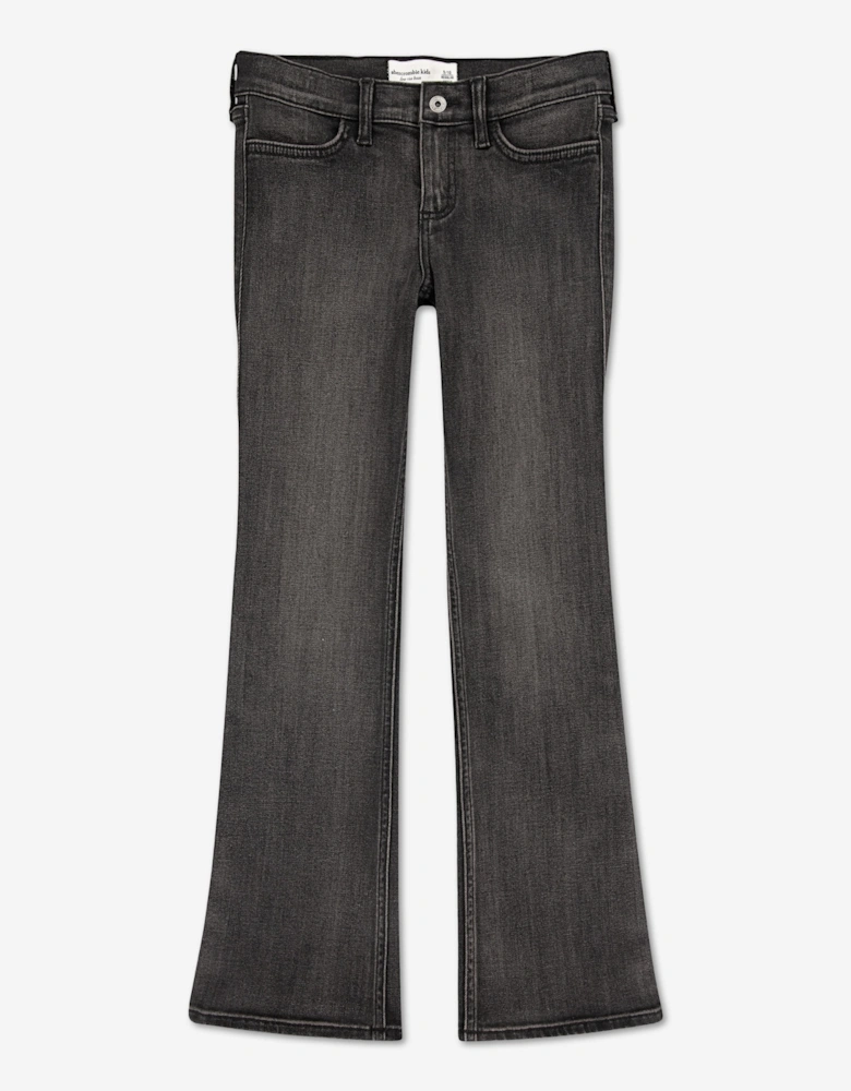 Abercrombie & Fitch Girls Low Rise Bootcut Jeans in Grey