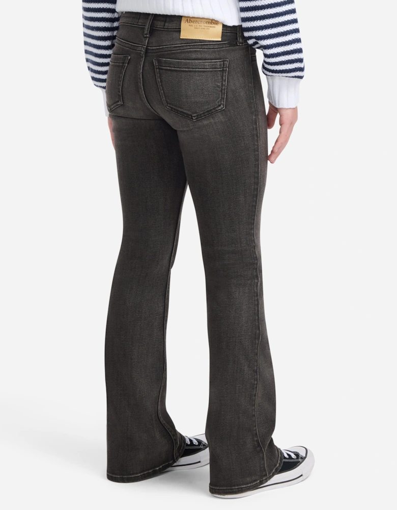 Abercrombie & Fitch Girls Low Rise Bootcut Jeans in Grey