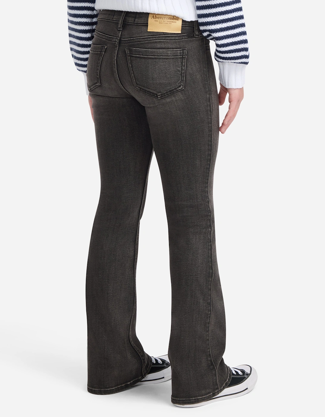 Abercrombie & Fitch Girls Low Rise Bootcut Jeans in Grey