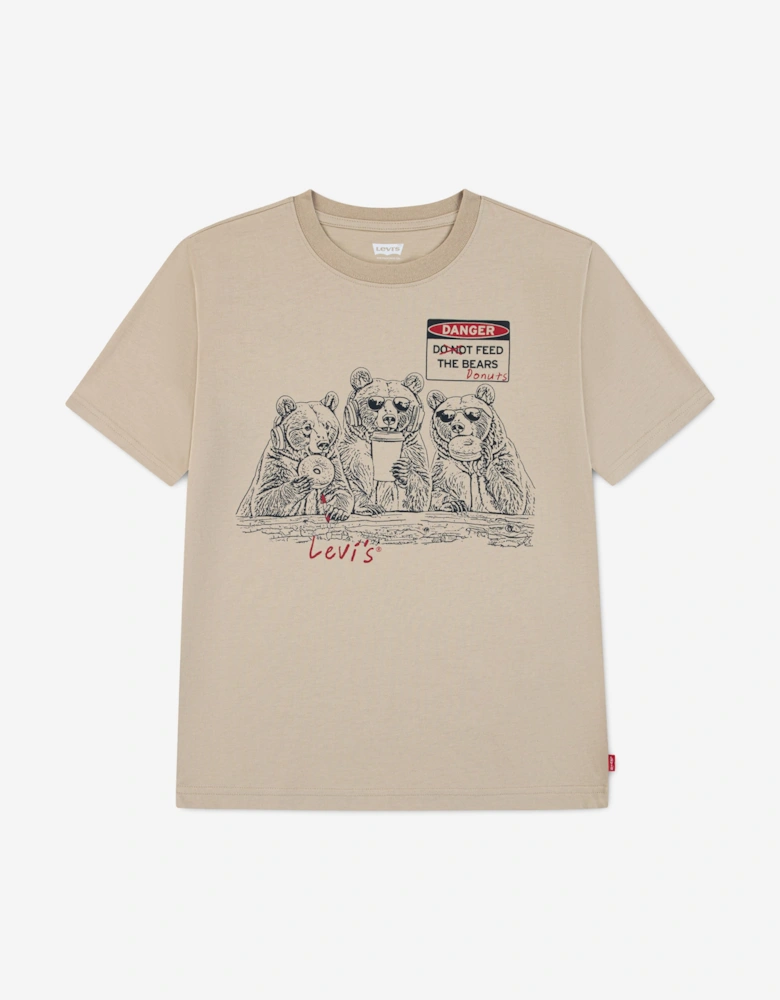 Levi's Boys Feed The Bears T-Shirt in Beige