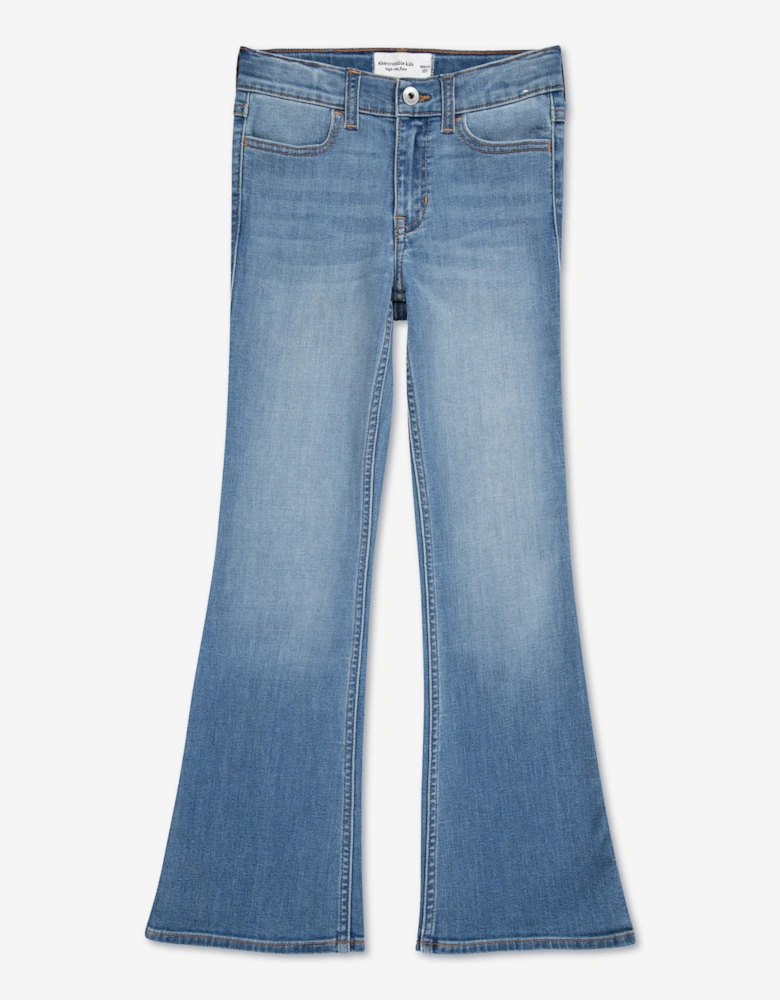 Abercrombie & Fitch Girls High Rise Flare Jeans in Blue