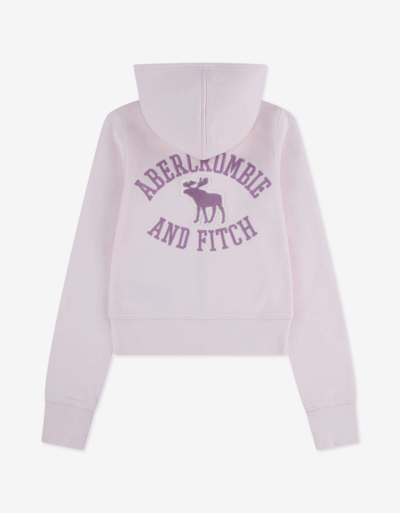 Abercrombie & Fitch Girls Graphic Zip Up Top in Pink