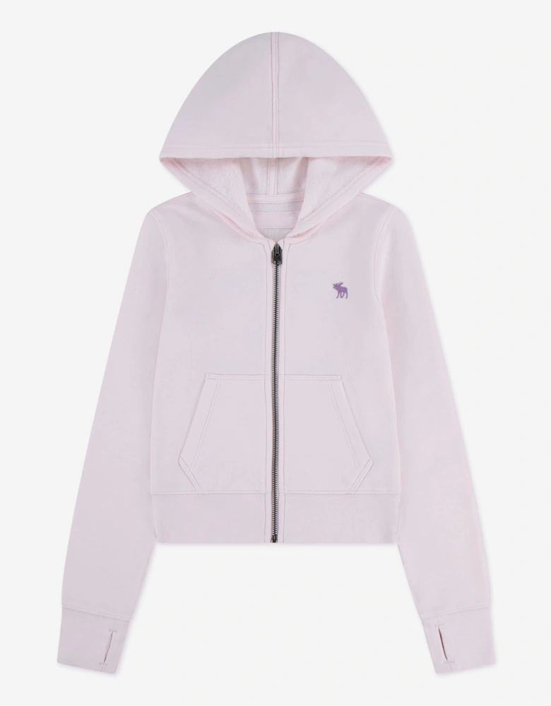 Abercrombie & Fitch Girls Graphic Zip Up Top in Pink