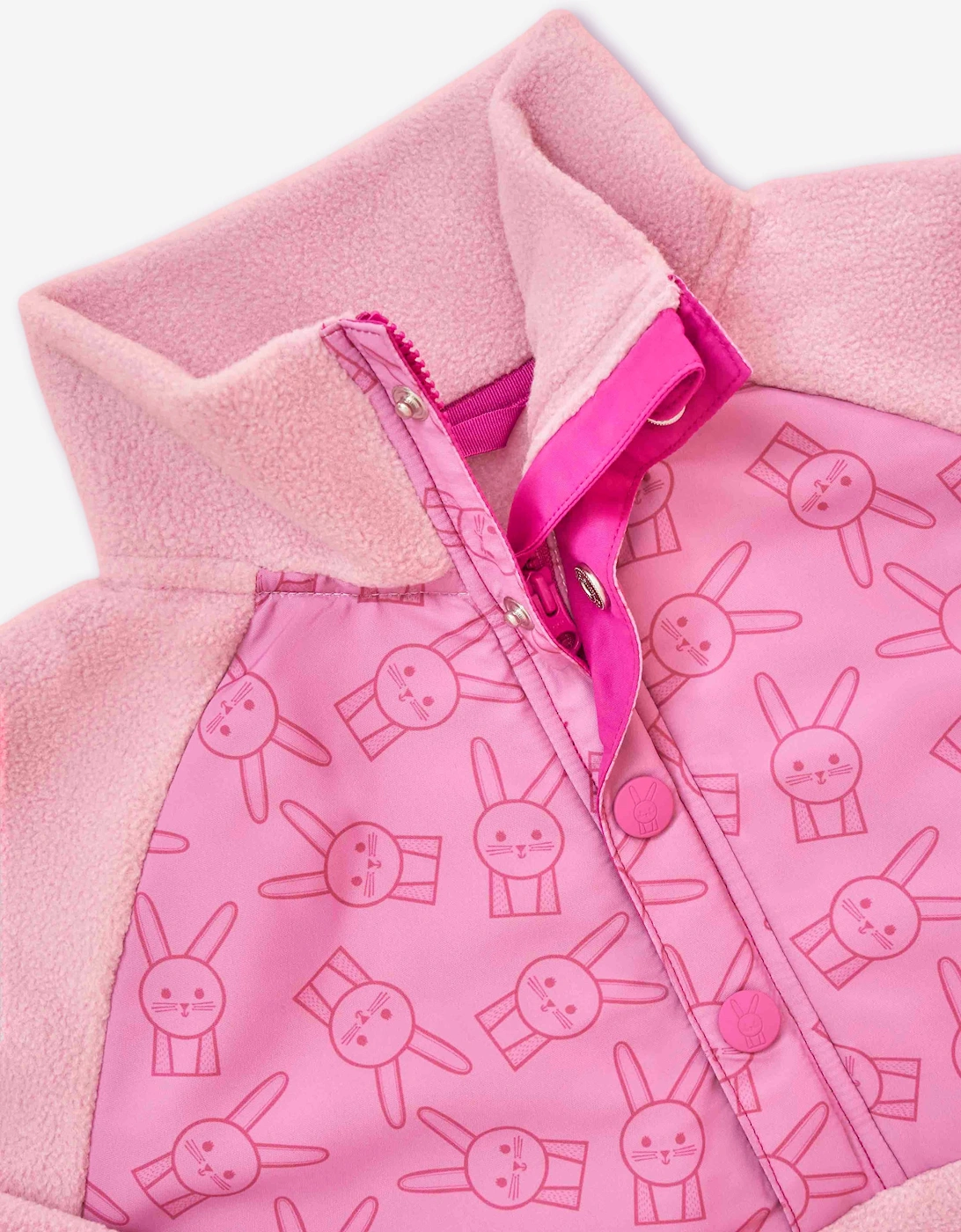Roarsome Girls Hop The Bunny Mid Layer Fleece in Pink