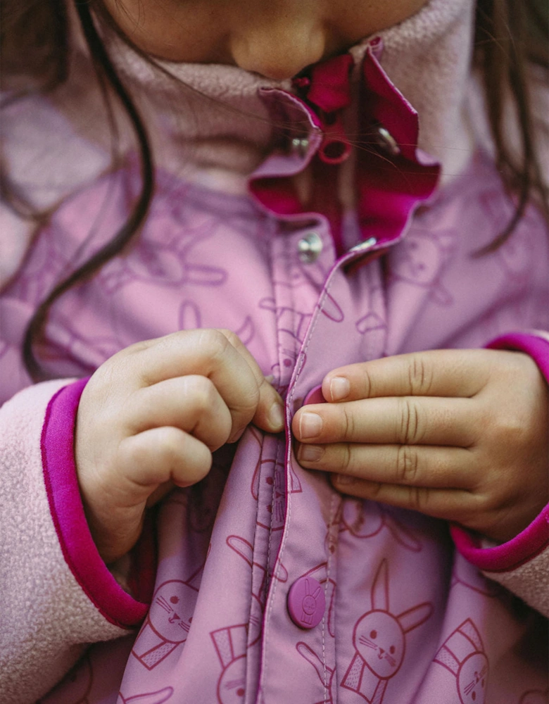 Roarsome Girls Hop The Bunny Mid Layer Fleece in Pink