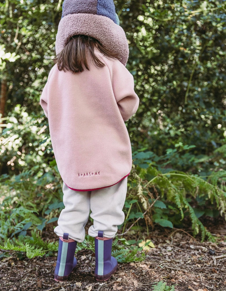 Roarsome Girls Hop The Bunny Mid Layer Fleece in Pink