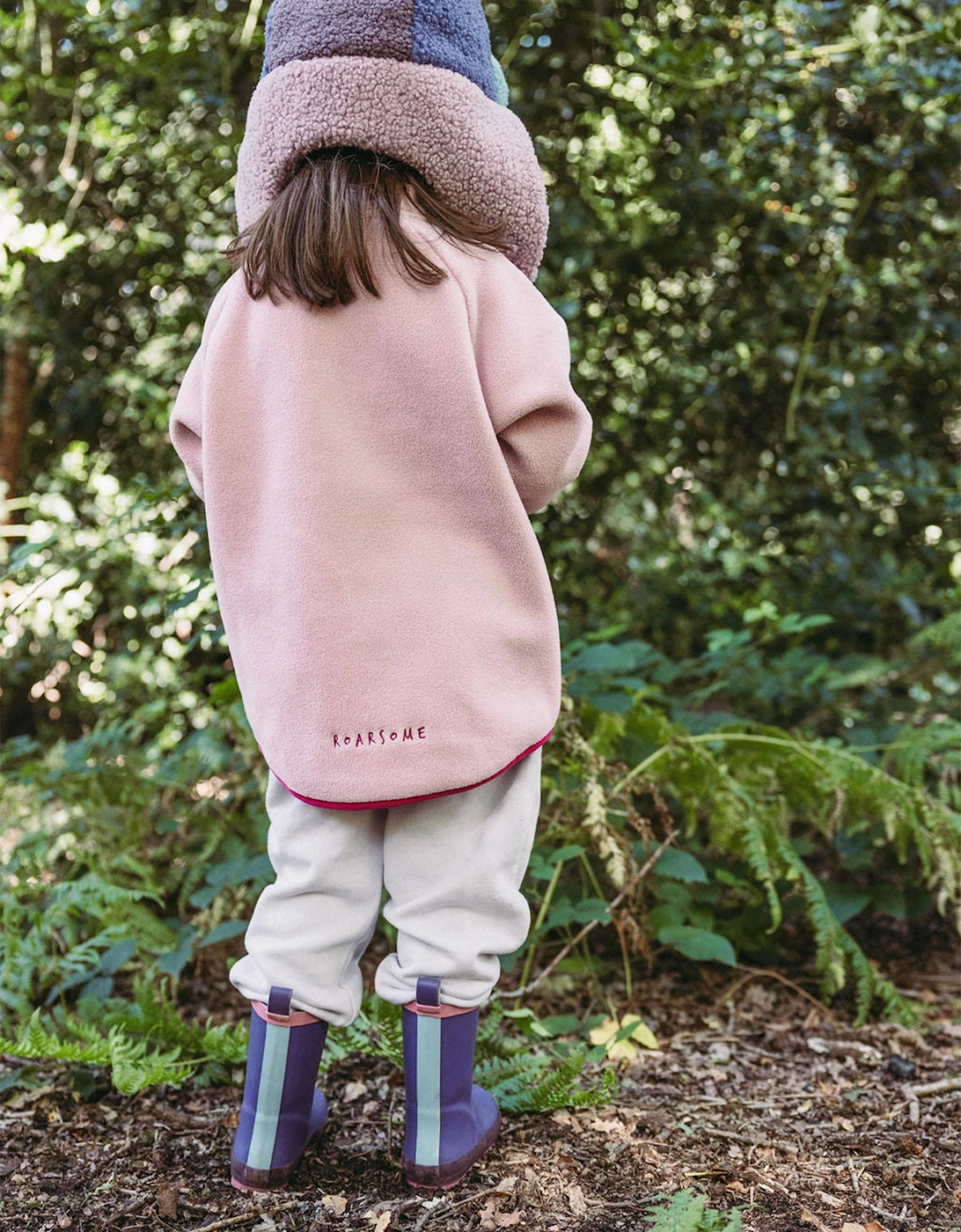 Roarsome Girls Hop The Bunny Mid Layer Fleece in Pink